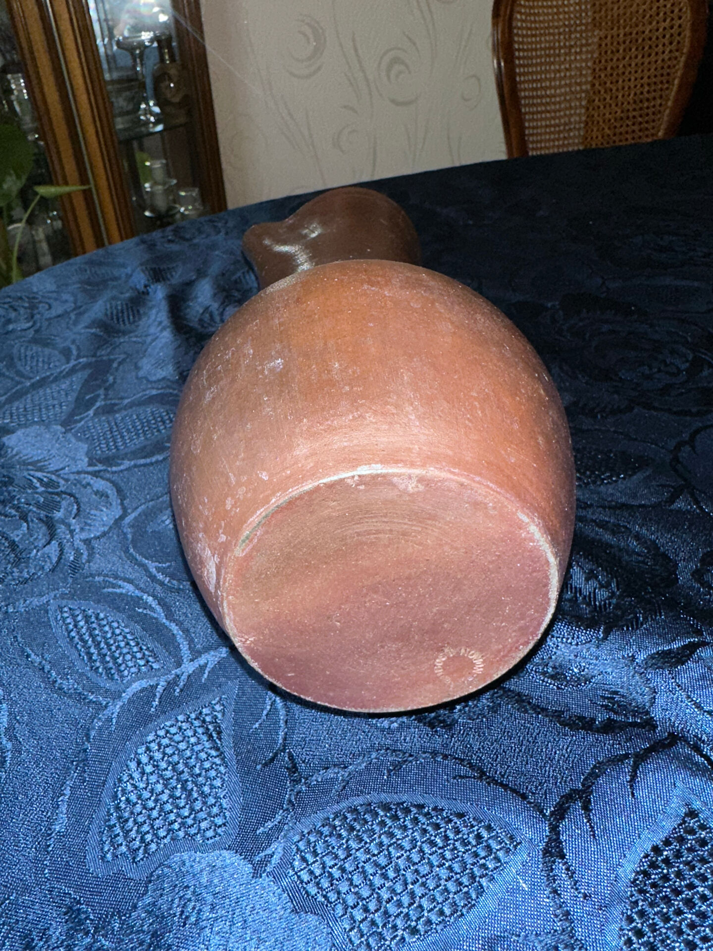 Glazed terracotta pitcher stamped jean dubost