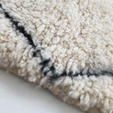 Moroccan Berber carpet blessed ouarain ecru with black abstract diamonds 154x116cm