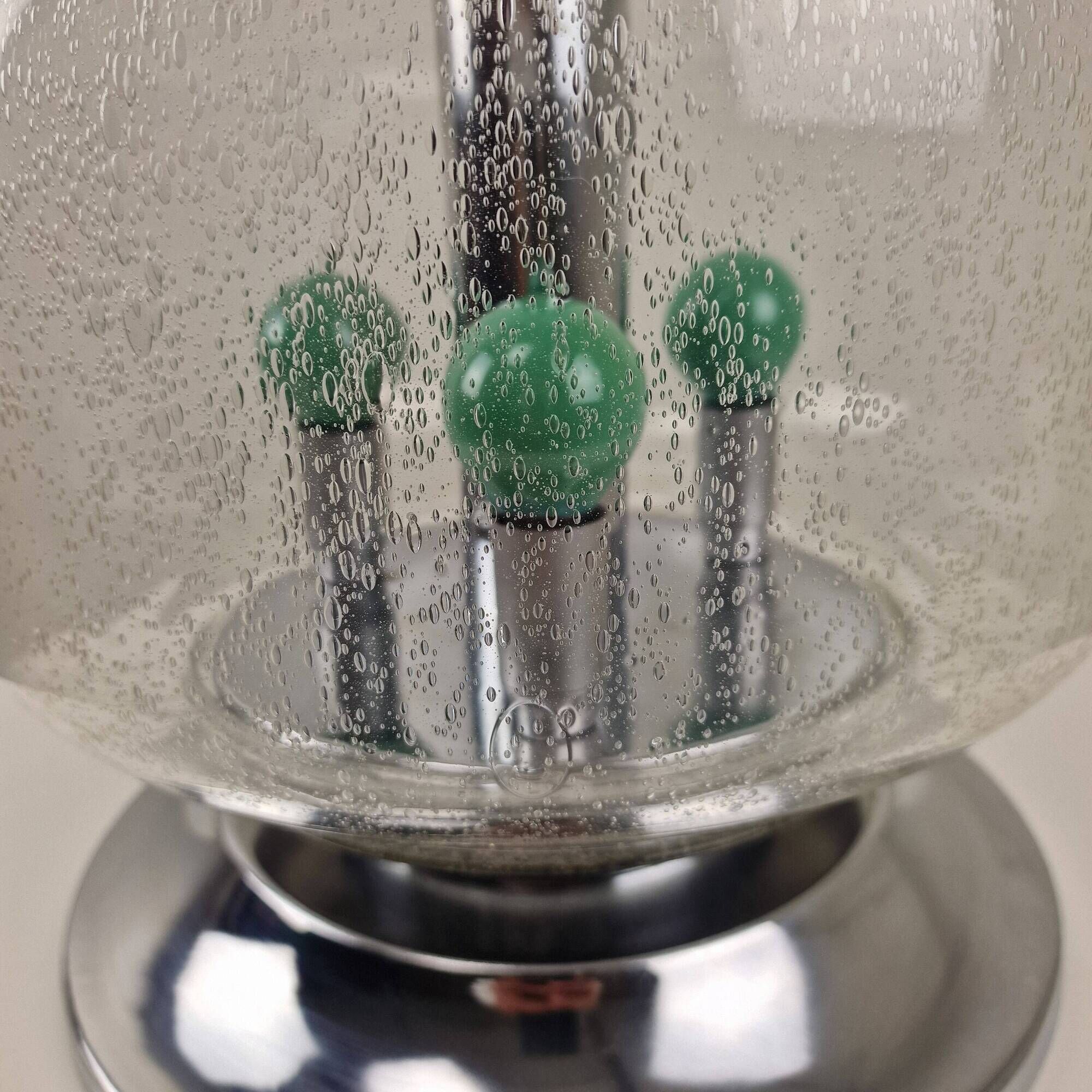 Italian Space Age Table Lamp with Effervescent Bubble Glass, 1970's