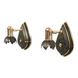 Set post modern diamond shape wall lamps, 1980s, spain