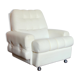 Fauteuil seventies en skaï blanc crème