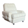 Fauteuil seventies en skaï blanc crème