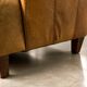 Canapé 3 places en cuir marron industriel vintage des années 1960, style mid-century modern