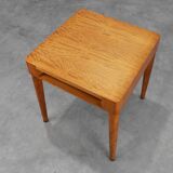 Art Deco Birch‑Veneered Side Table with Drawer, France 1920s