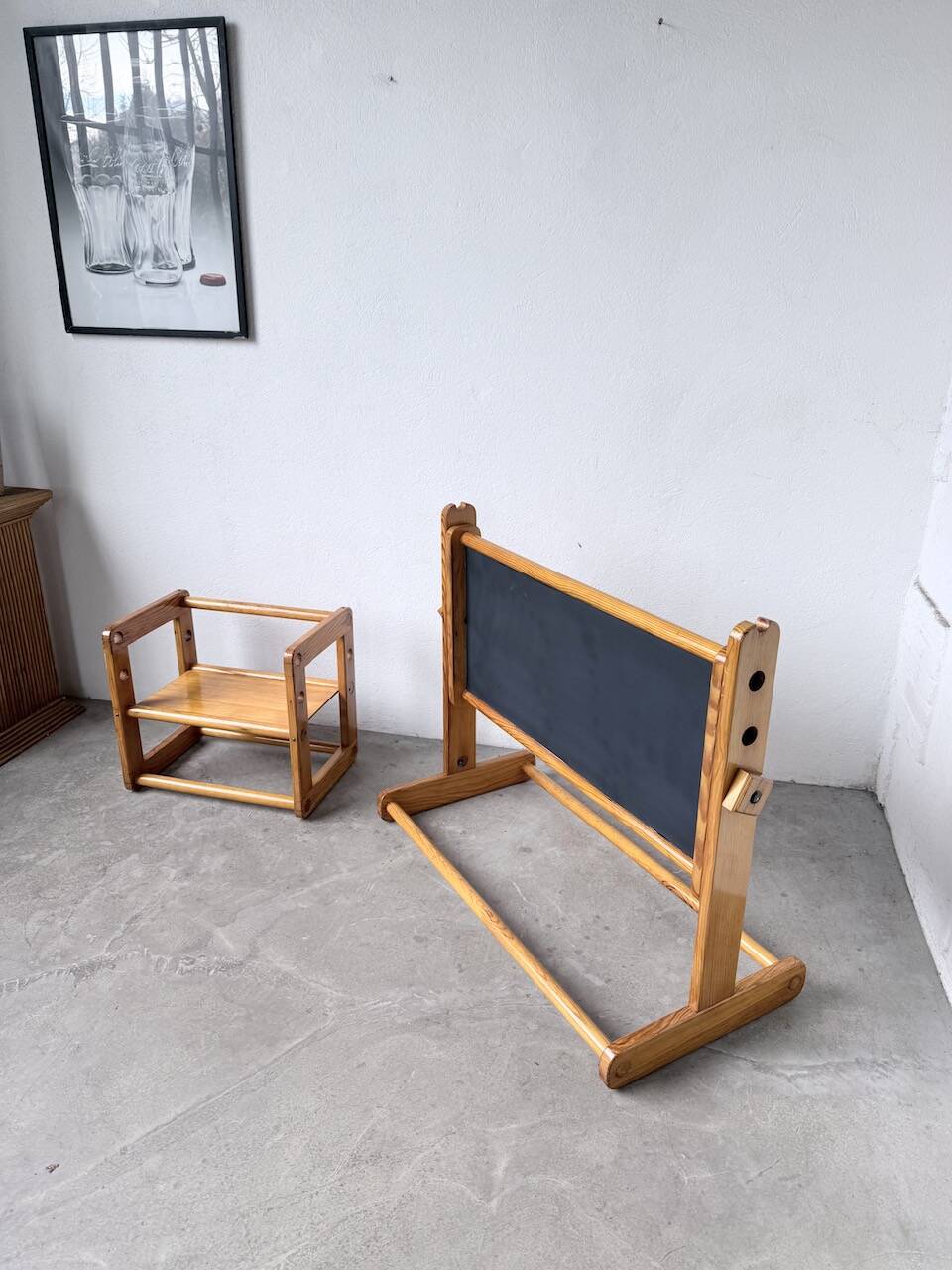 Bureau et chaise enfant pin Bauhaus