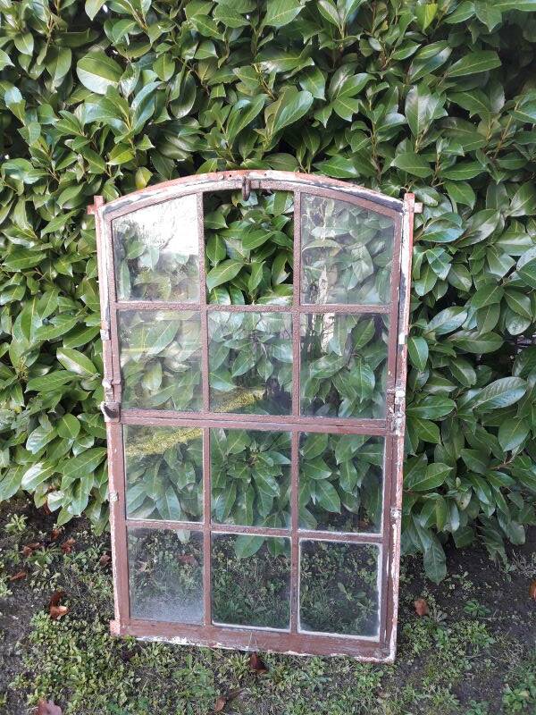 W84xH137.5 industrial curved metal glass frame window