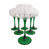 Set of 6 chiseled Alsace glasses