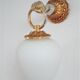 Hand sconce golden metal patinated opaline vintage
