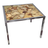 Table basse marbre et inox
