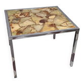 Table basse marbre et inox