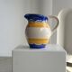 Large blue and yellow hand painted carafe H:20cm