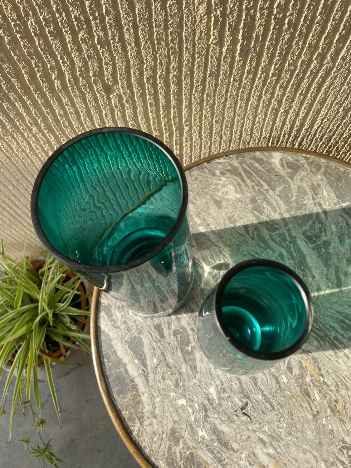 Pair of vases by Roland Posch for Graal glas series Las palmas 60s