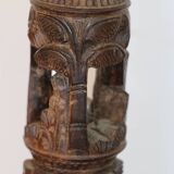Large African art tower lamp base unique piece