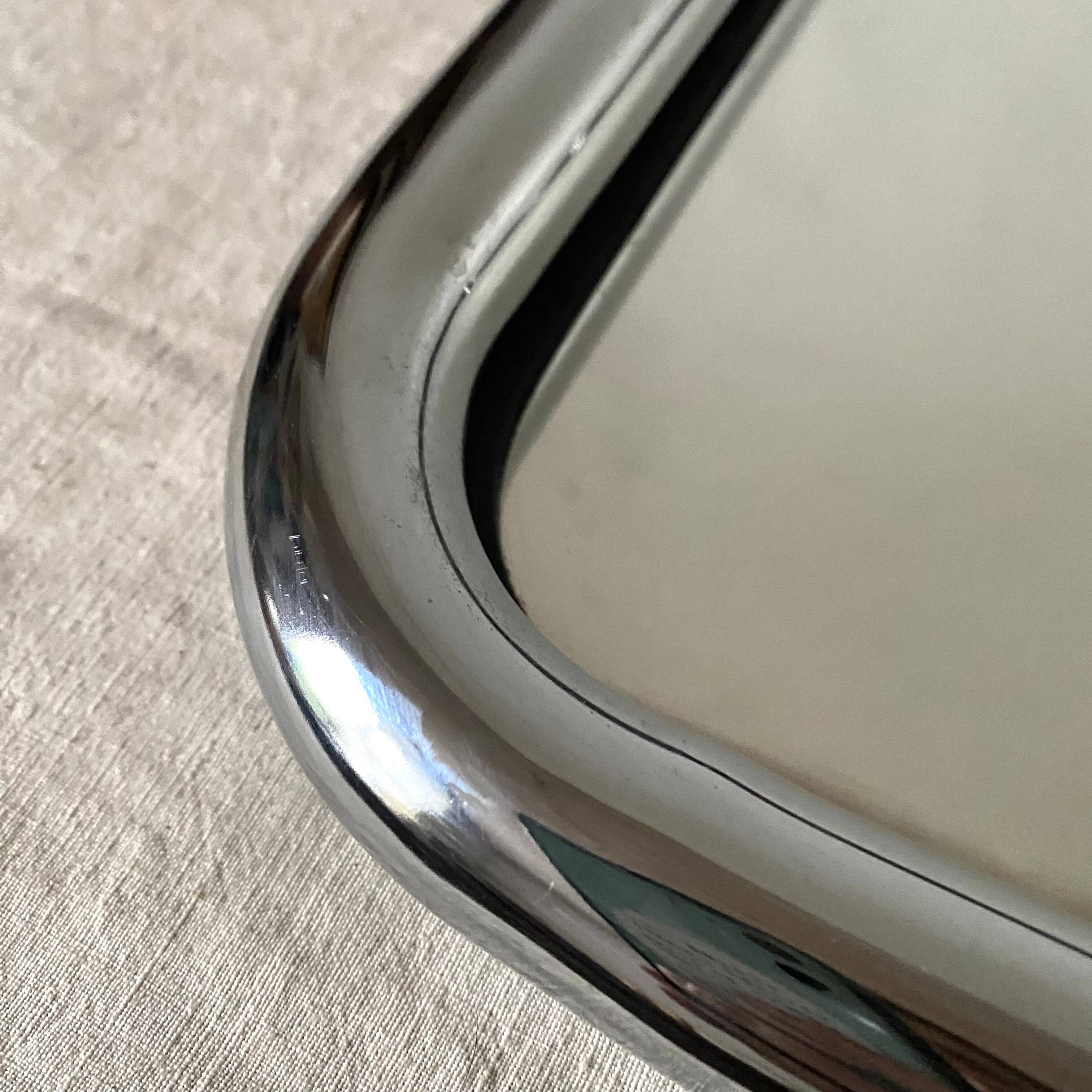 Vintage tubular chrome mirror, 70s