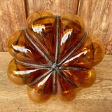Large Murano pendant/wall/ceiling light in amber brown blown glass