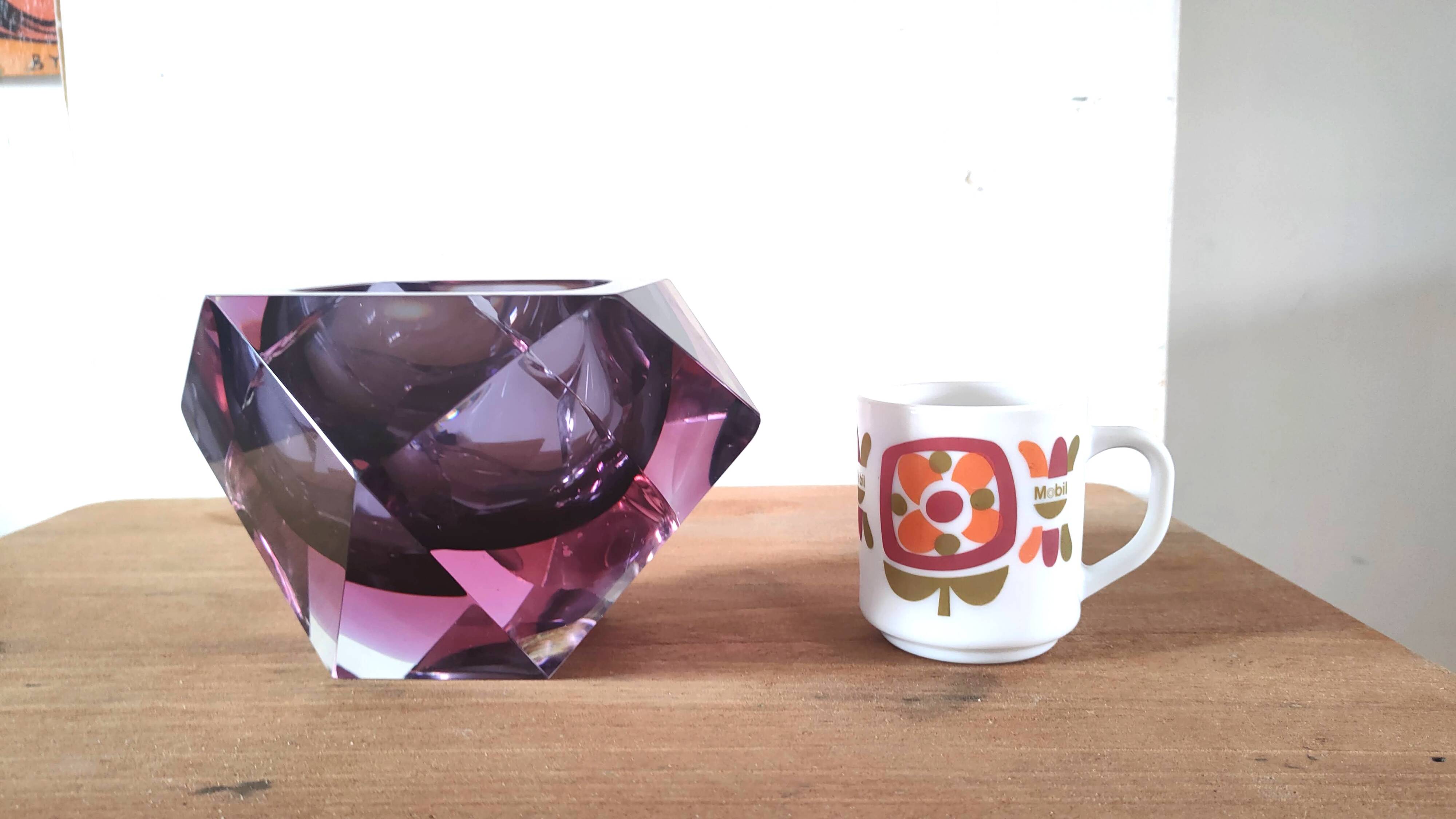 Large Sommerso diamond empty pocket Seguso 60s, 3.5 kilos