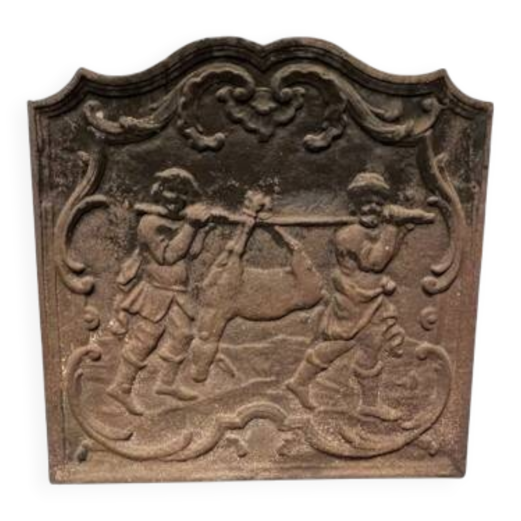 Cast iron fireplace plate