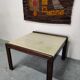 Vintage coffee table wood and travertine