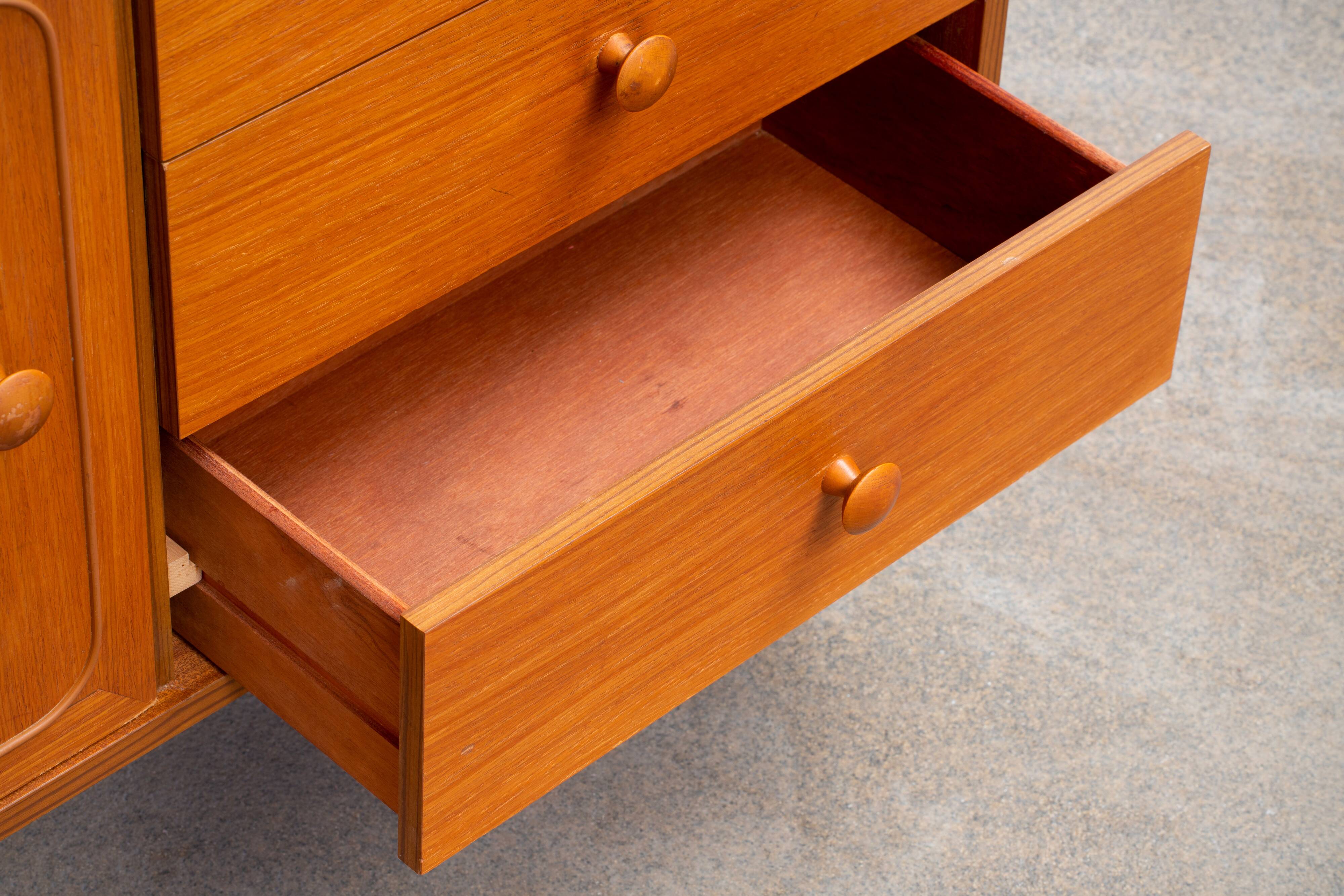 Scandinavian library in vintage teak 1960