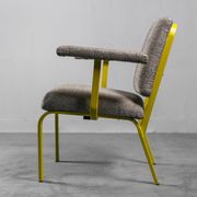 Set 3 fauteuils faits à la main tissu métallique 70s vintage