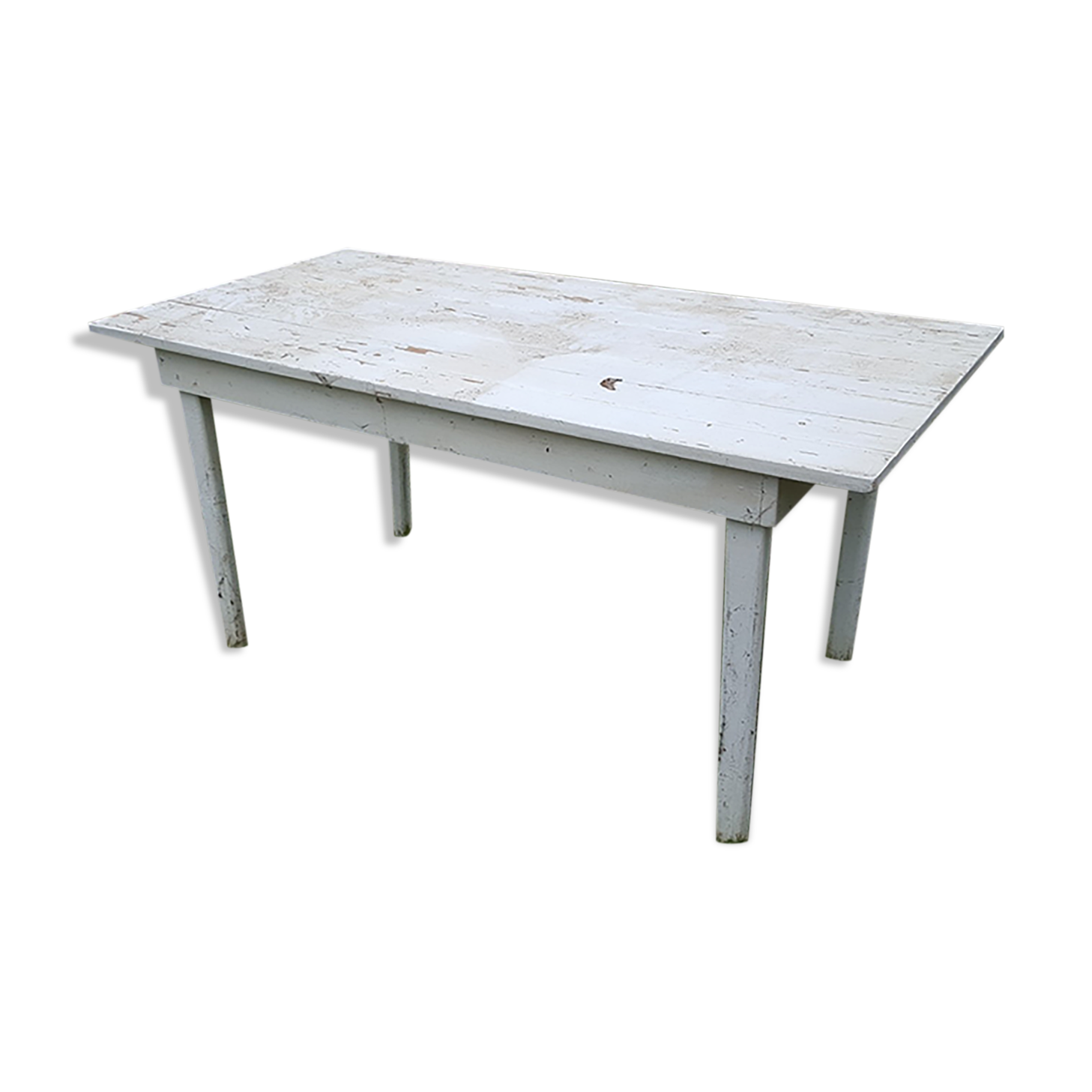 White wood loom table