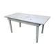 White wood loom table