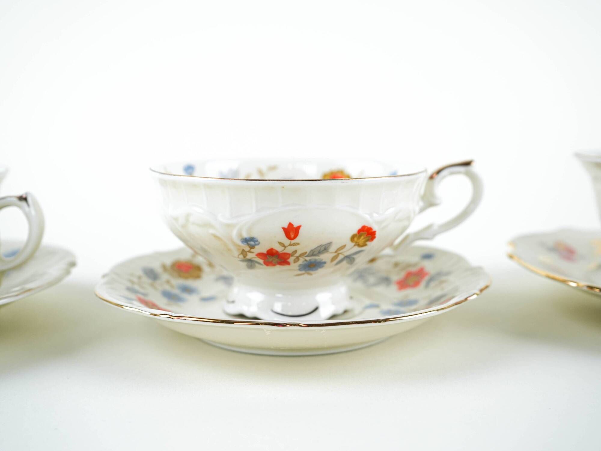 Set of porcelain cups, German design, 20th century, made in Germany