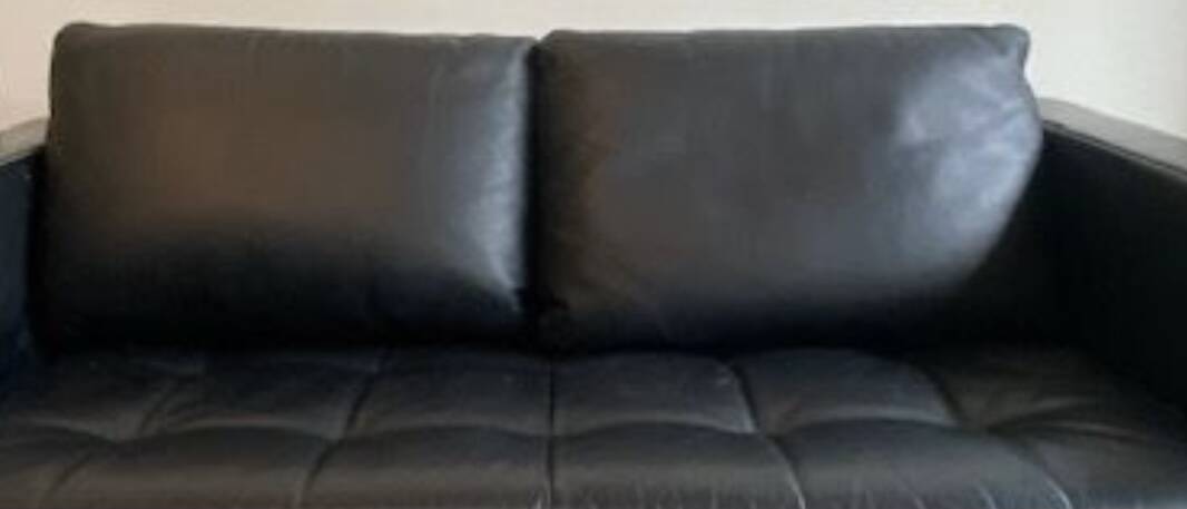 Ligne Roset black leather sofa