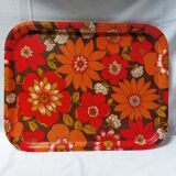 Vintage floral serving tray - 1970s