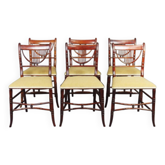 Set of six faux bamboo style chairs