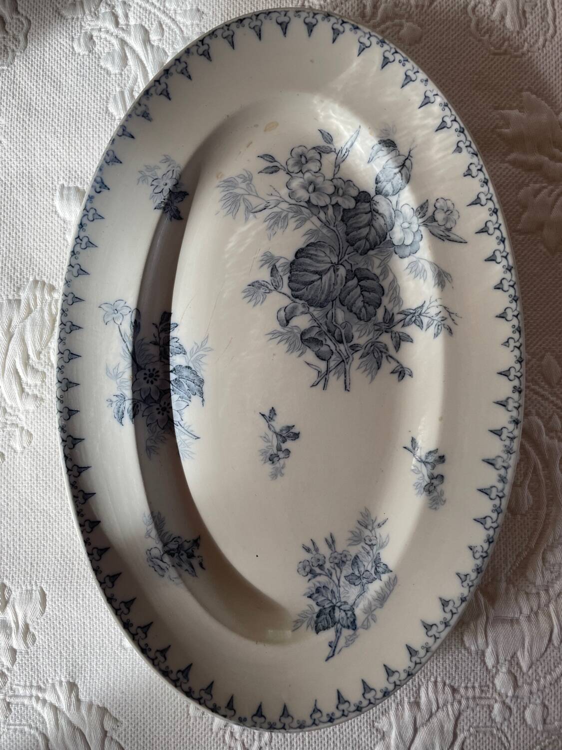 Flat plates and platter terre de fer sarreguemines uc flore model