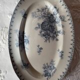 Assiettes plates et plat terre de fer sarreguemines u c modèle flore