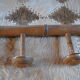 Patère 6 wooden crochet early XXeme