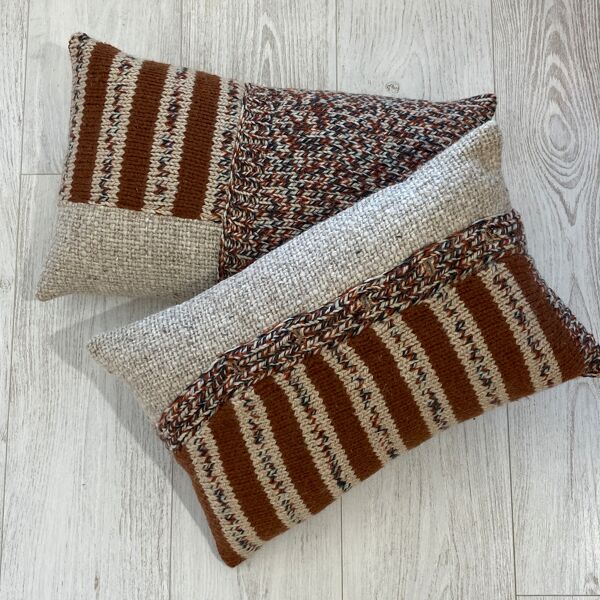 Lot de 2 coussins en tricot de laine