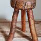 Tripod side stool solid wood Art-popular vintage