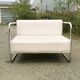 Fauteuil chromé et simili cuir blanc 1970