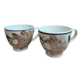 Set of 2 antique ironstone cups from Creil and Montereau – 19th century