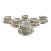 Antique Empire XIX coffee service for 6 cups, porcelain from Paris.