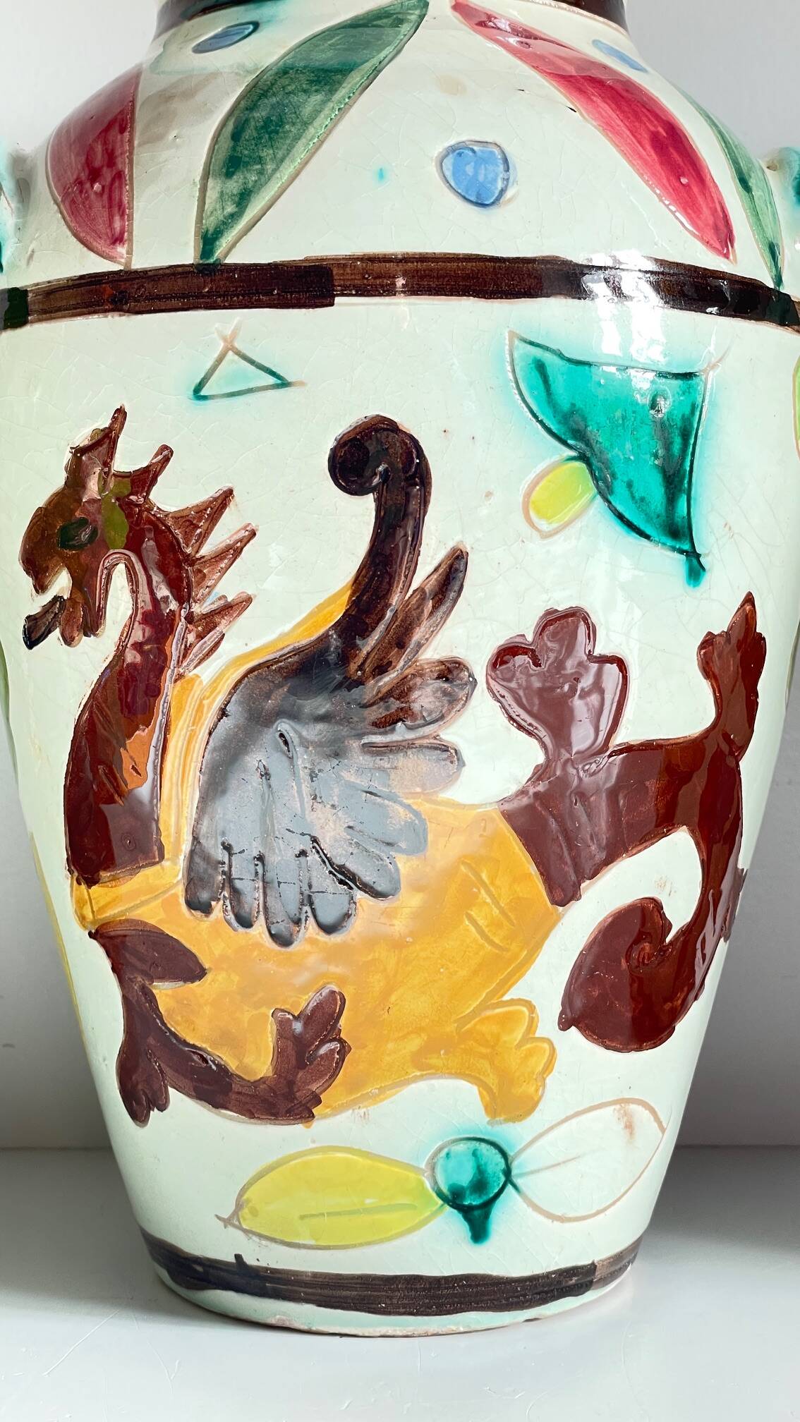 Vases vintage italy motif dragon
