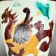 Vases vintage italy motif dragon