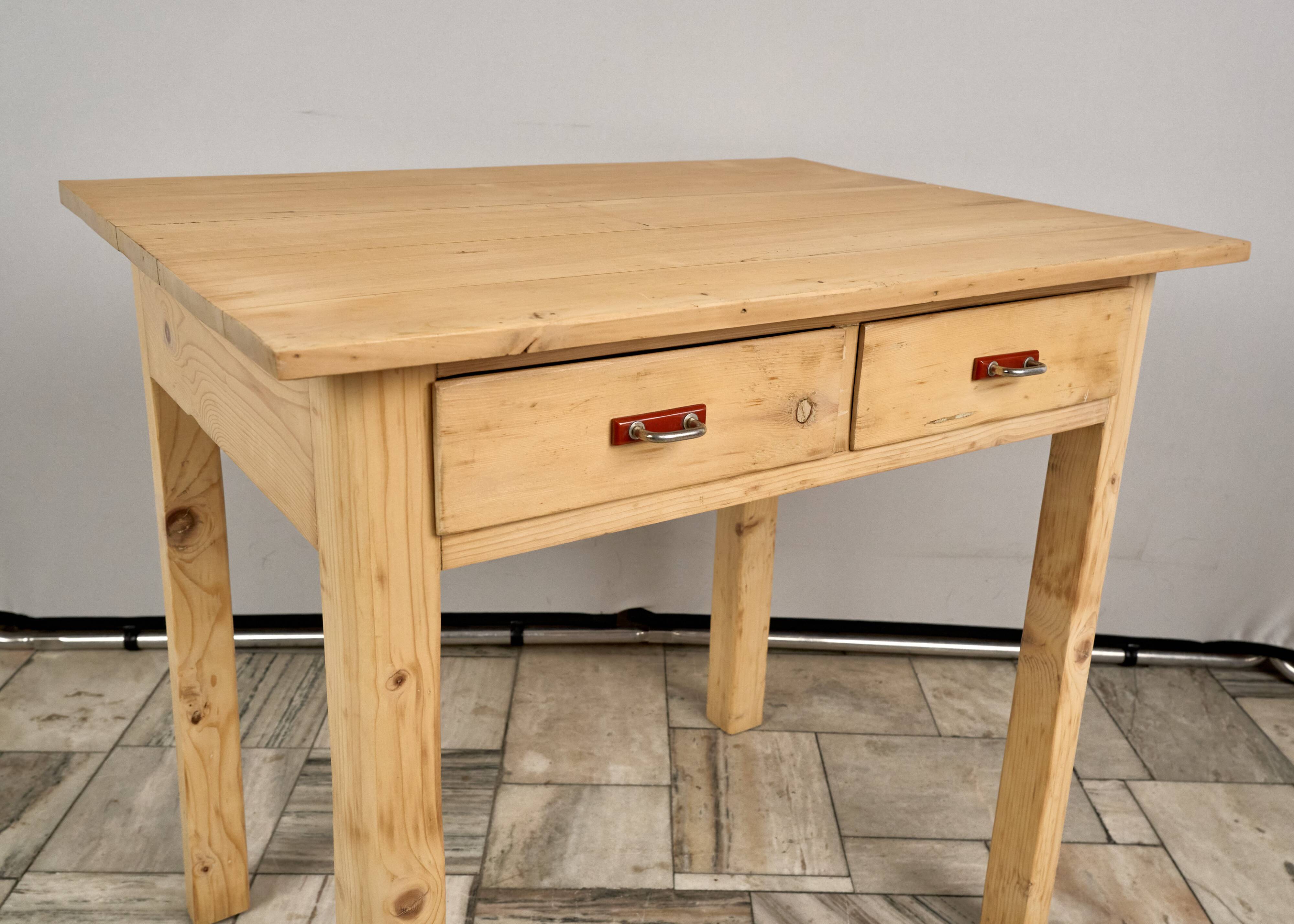 Vintage Wooden Table, 1940s, Czechoslovakia