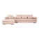 Canapé d'angle kopenhaga beige, design scandinave