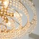 Vintage Italian Crystal and Golden Metal Chandelier, 80s