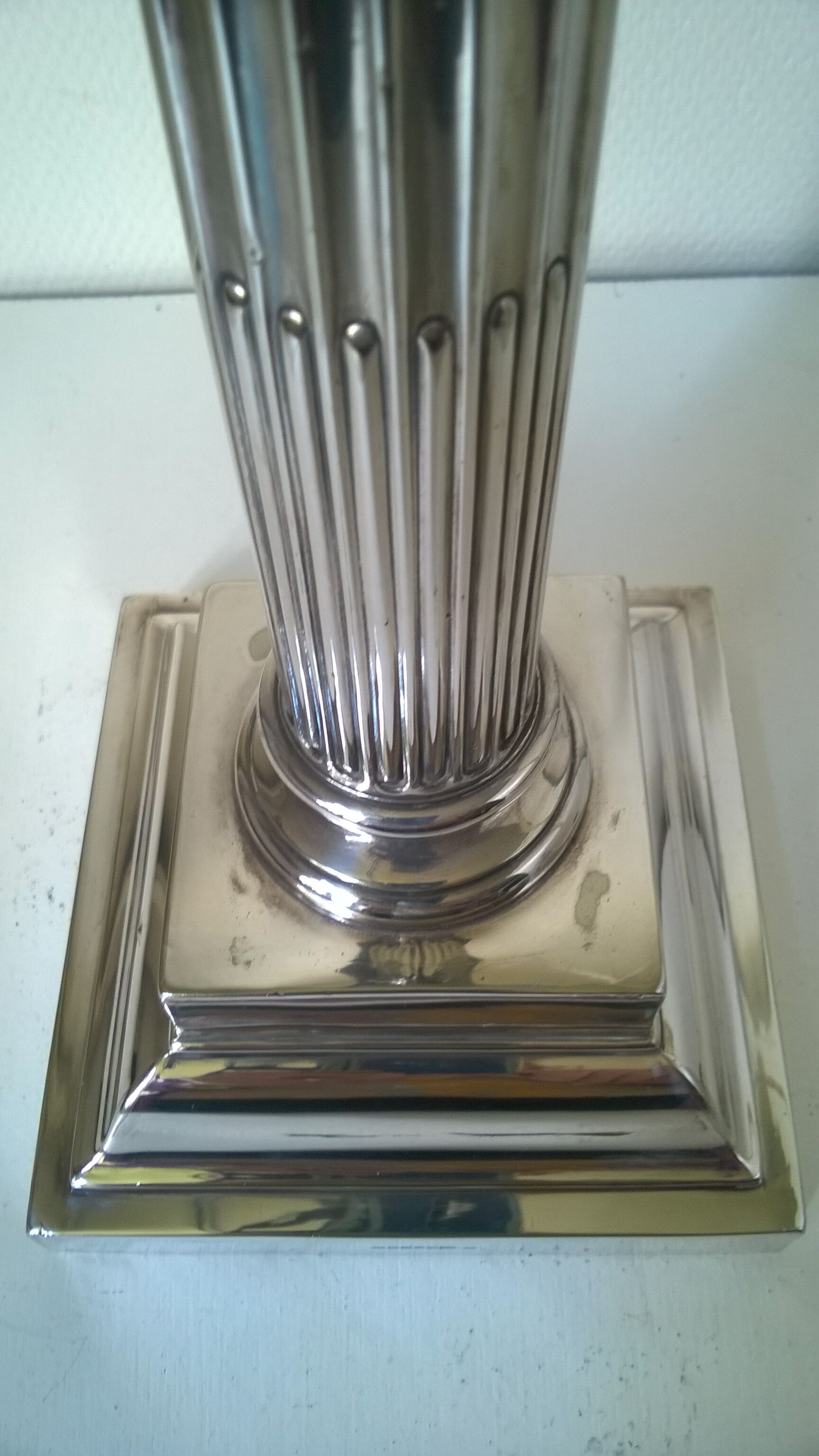 Silver metal lamp base