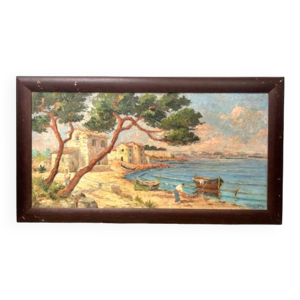 Huile sur isorel, méditérannée,
