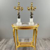 Pair of bronze and marble candelabra, Napoleon III period