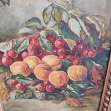 Still life on canvas, summer fruits