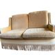 Vintage beige two-seater sofa with fringes