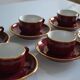 Set of 6 Apilco cups ** Rare colour Bordeaux or Burgundy **