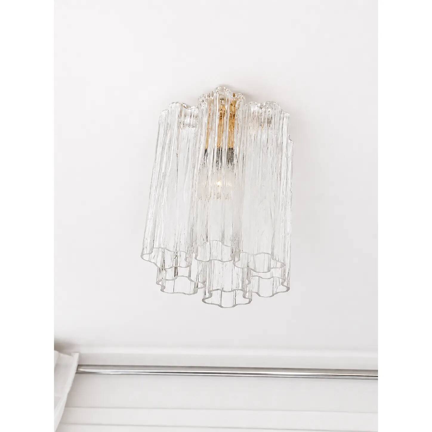 Modern Gold “Tronchi” Murano Glass Flush Mount